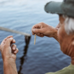 Person with a fishing line